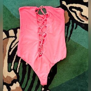 Lace up swimsuit